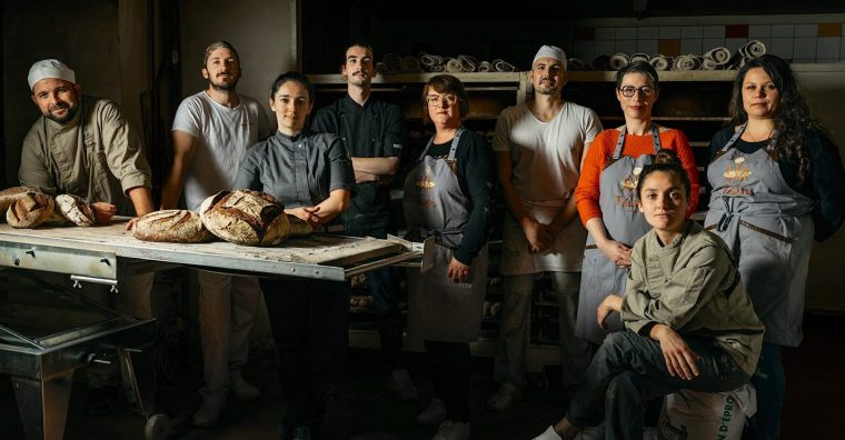 L’équipe du Fournil de Féwen, Karine Guérin au centre.