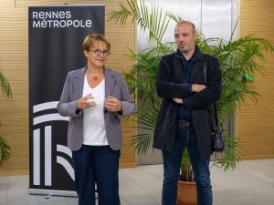 Nathalie Appéré, Maire de Rennes, présidente de Rennes Métropole, et Matthieu Theurier, vice-président de Rennes Métropole en charge des mobilités et des transports métro