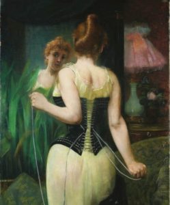 Pierre Carrier-Belleuse, "Jeune femme ajustant son corset" 1893 ©DR