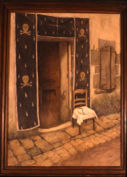 Maison en deuil, aquarelle de Sydney Curnow-Vosper, 1926, Musée du FaouËt ©DR