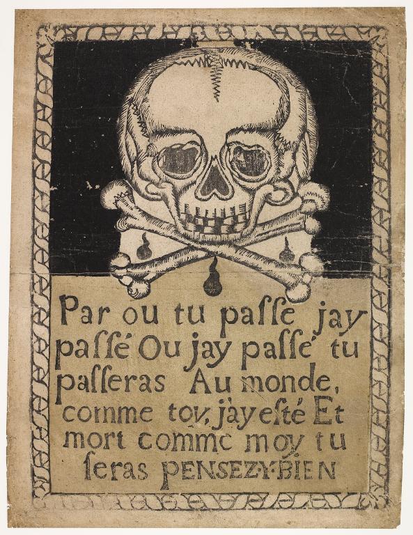 Memento Mori : Par où tu passes j'ai passé, gravure sur bois,18e, Musée de Bretagne ©DR