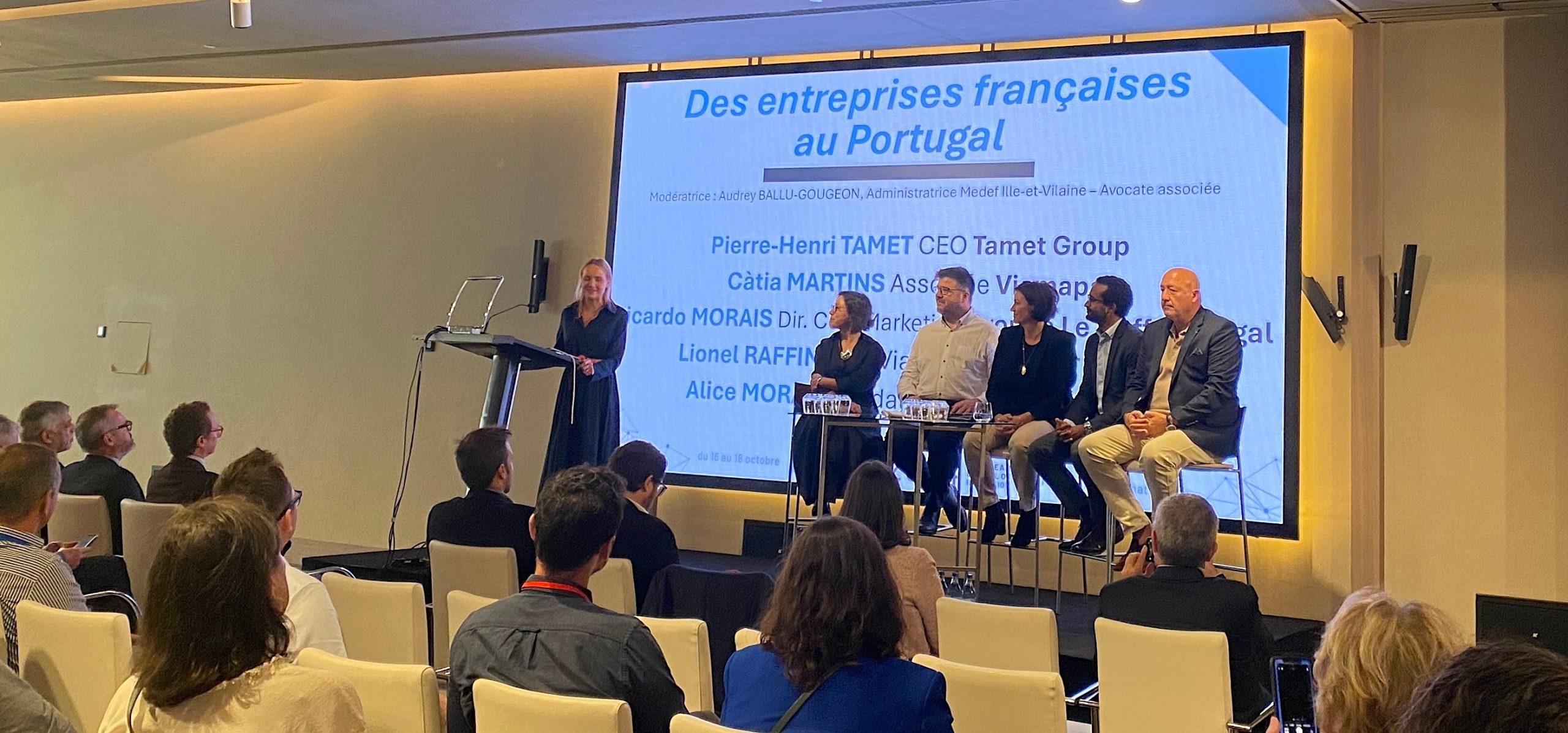 Tables rondes et échanges lors des 23e Rencontres internationales organisées par le Medef 35 à Lisbonne