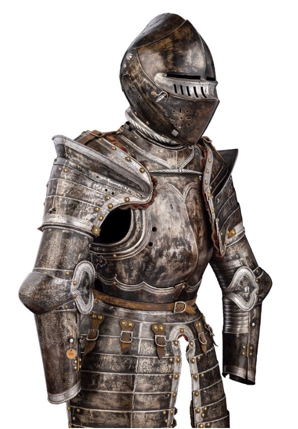 Armure de chevau-léger, travail allemand, Nuremberg, fin du 16e siècle Acier, bronze, cuir, velours