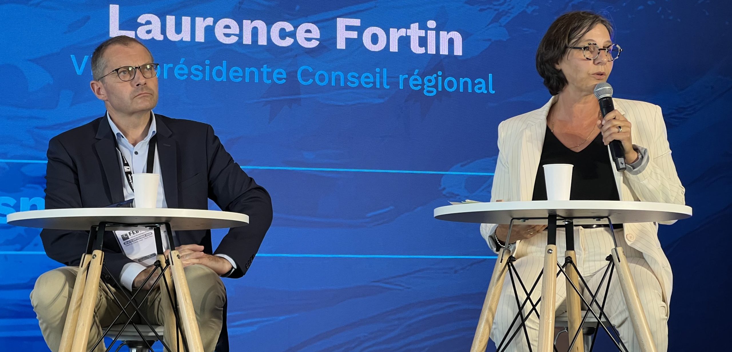 Dany Rochefort, dirigeant d'Eureden et Laurence Fortin, vice-présidente du Conseil régional ©7Jours/Rolland