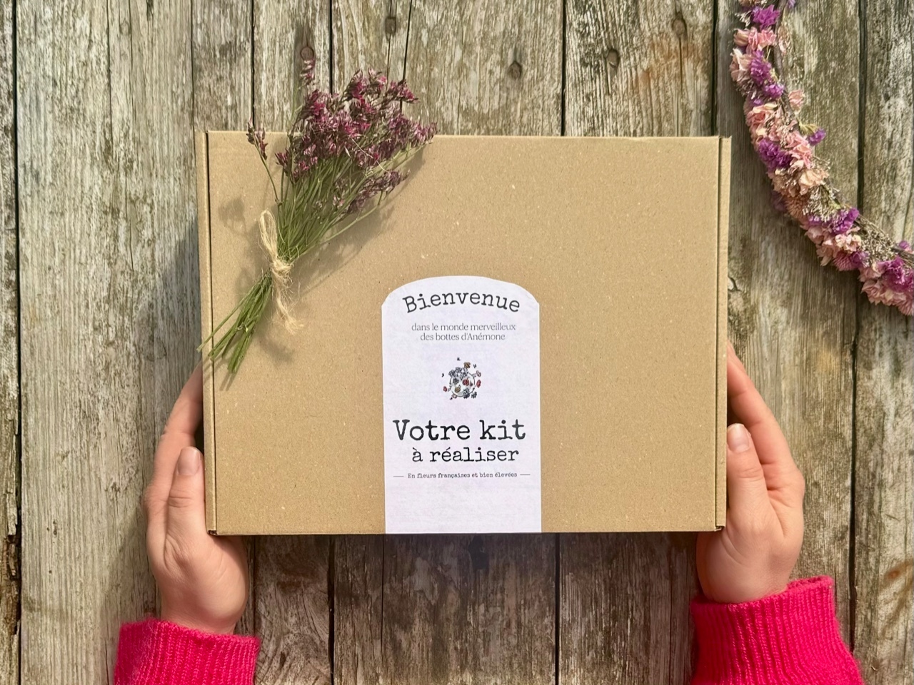 Les box de fleurs séchées des Bottes d'Anémone dans le Morbihan (56).