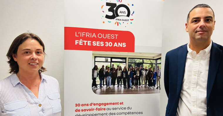 Claire Célerier, directrice générale de l'IFRIA Ouest et Charley Gaborit, président