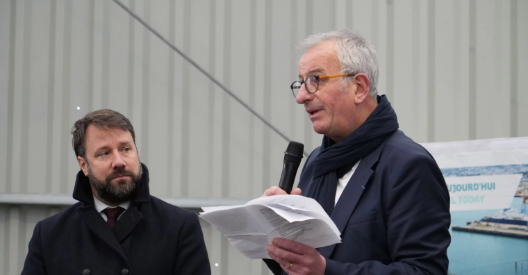 Loïg Chesnais-Girard, président de BrestPort et de la Région Bretagne, et Christophe Chabert, président du directoire de BrestPort
