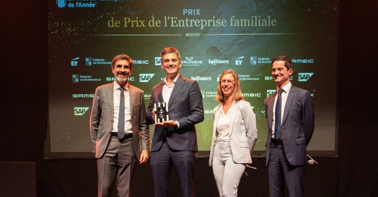 Thibaud Carissimo, directeur général du groupe Bodemer, reçoit le Prix de l'Entreprise familiale.