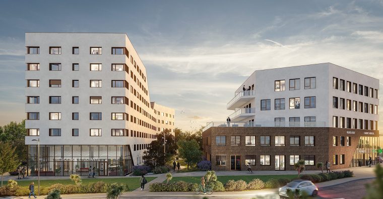 Illustration de l'article Près de l’UBS à Vannes, une résidence étudiante avec pôle tertiaire et de santé inaugurée